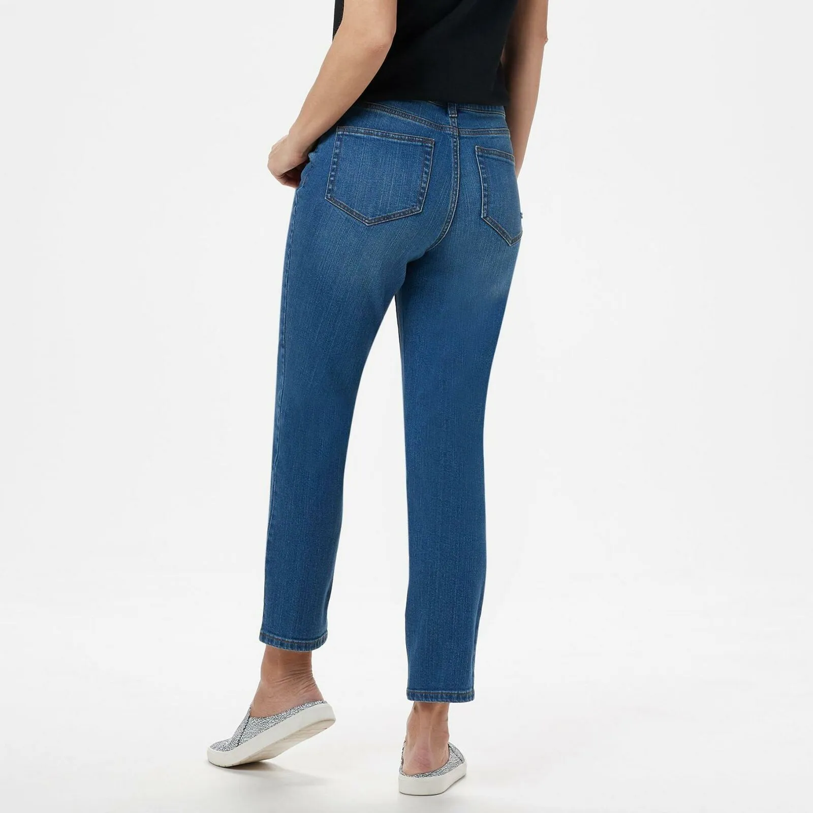 Denim & Co. Petite Plus Studio Classic Denim Ankle Jeans
