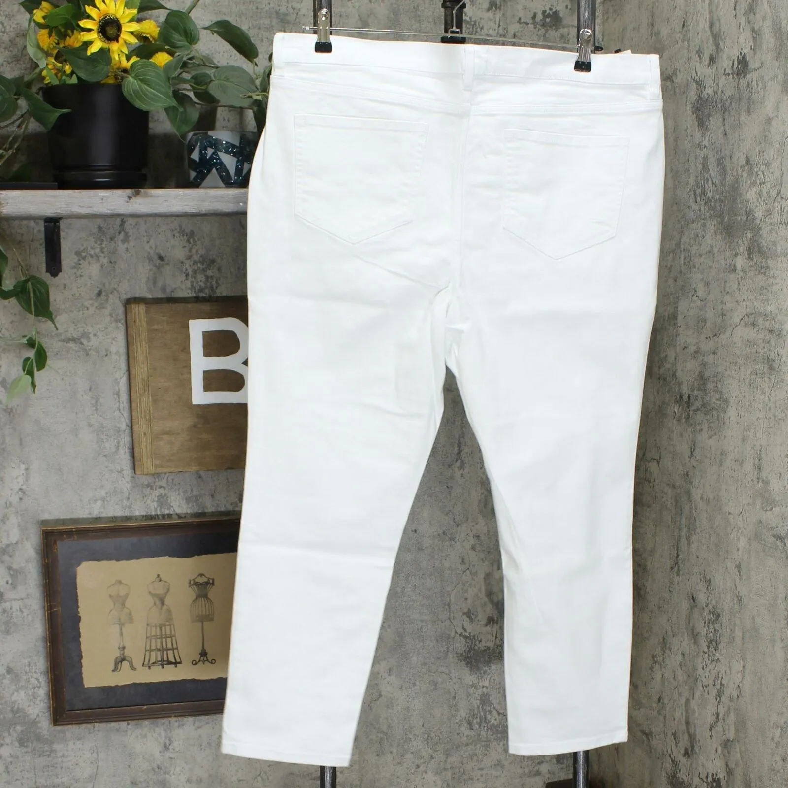 Denim & Co Plus Size Studio Distressed Classic Denim Ankle Jeans