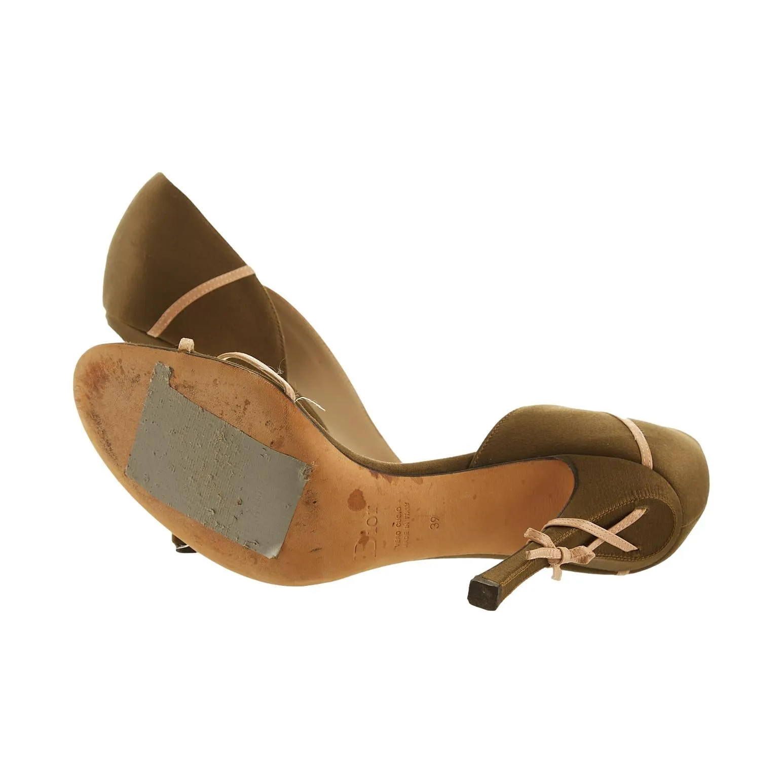 Dior Olive Ribbon Heels