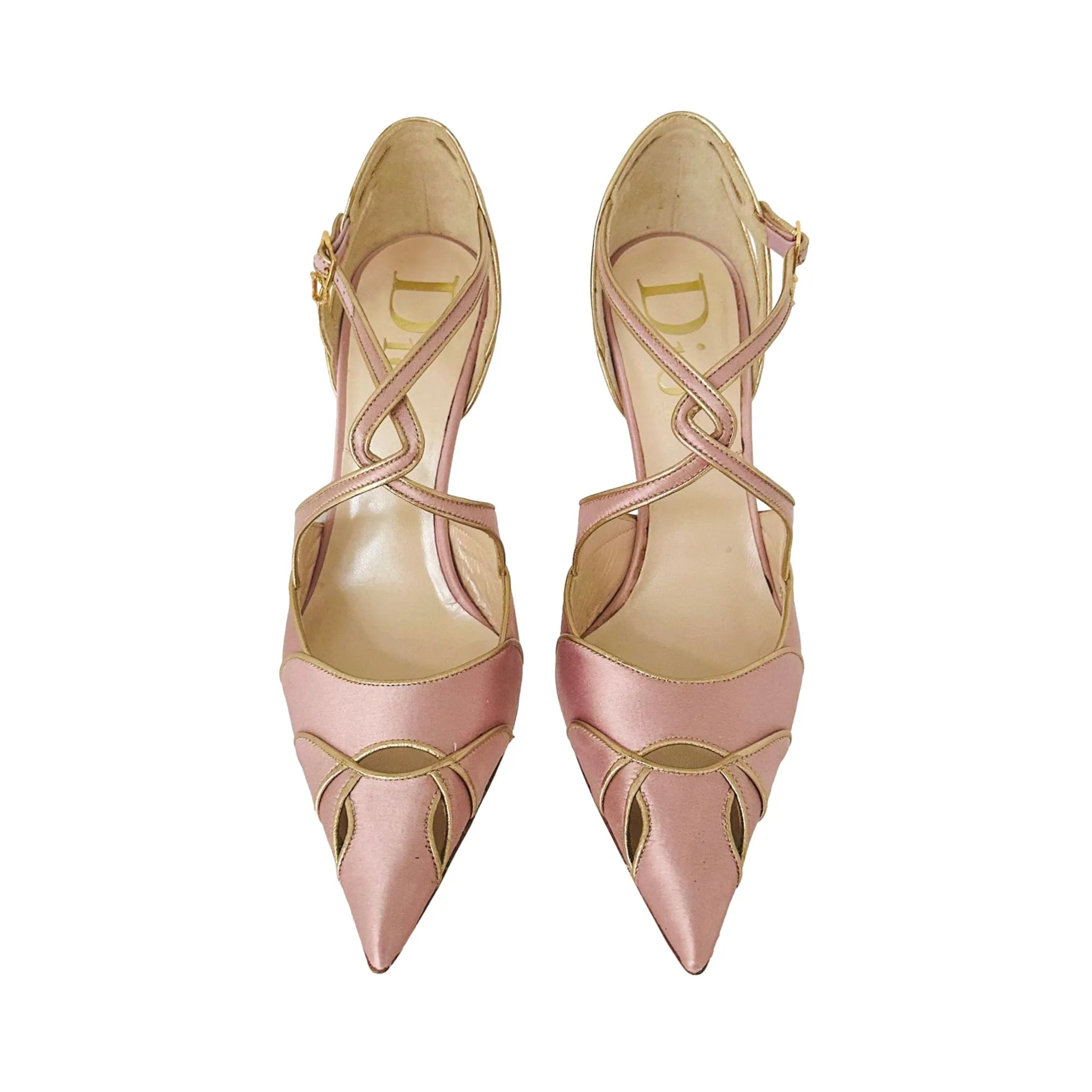 Dior Pink Satin Charm Heels