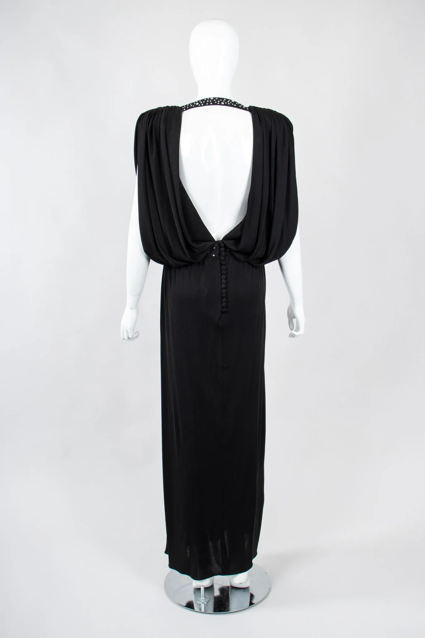 Draped Crepe Column Dress