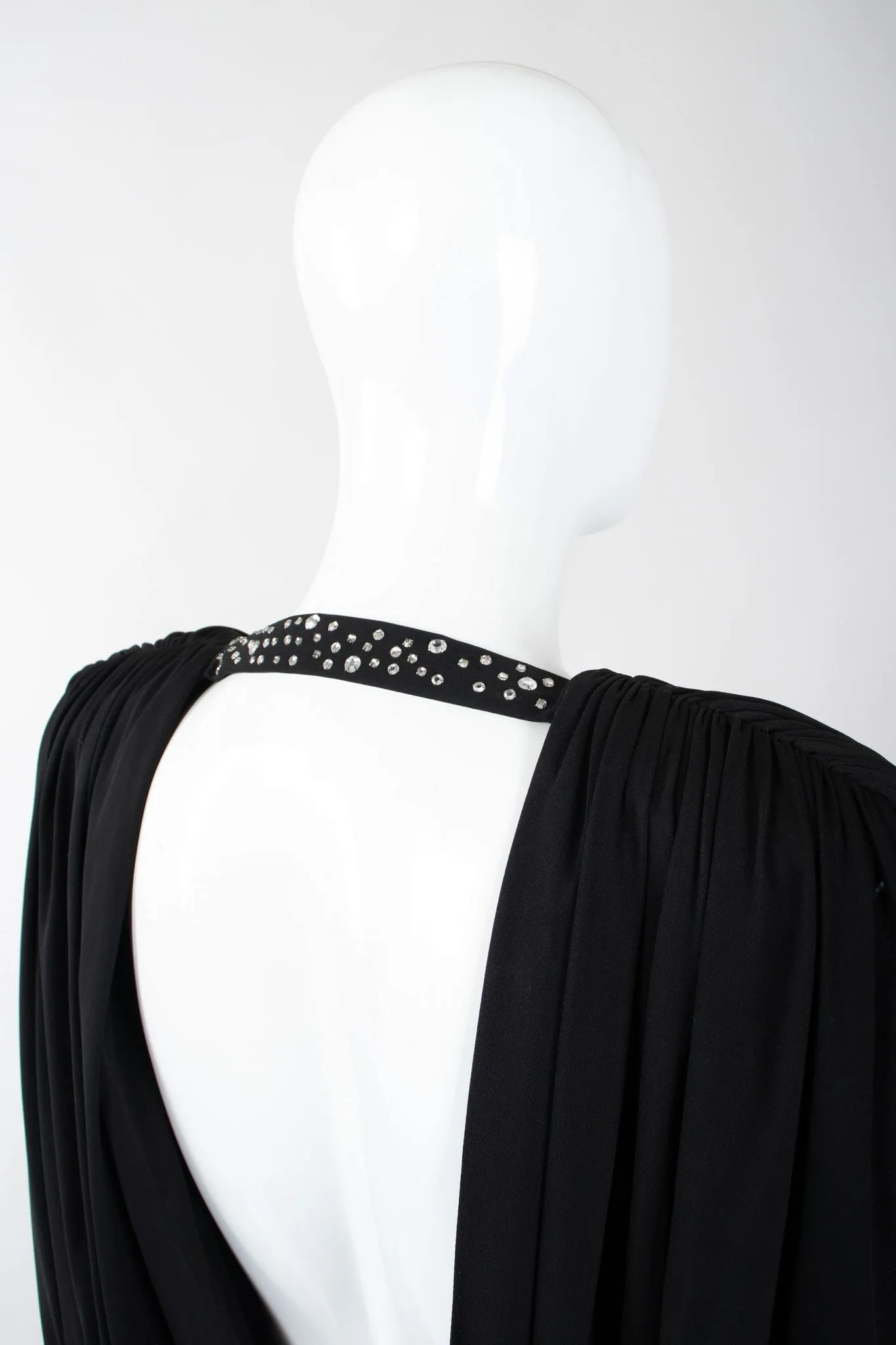 Draped Crepe Column Dress