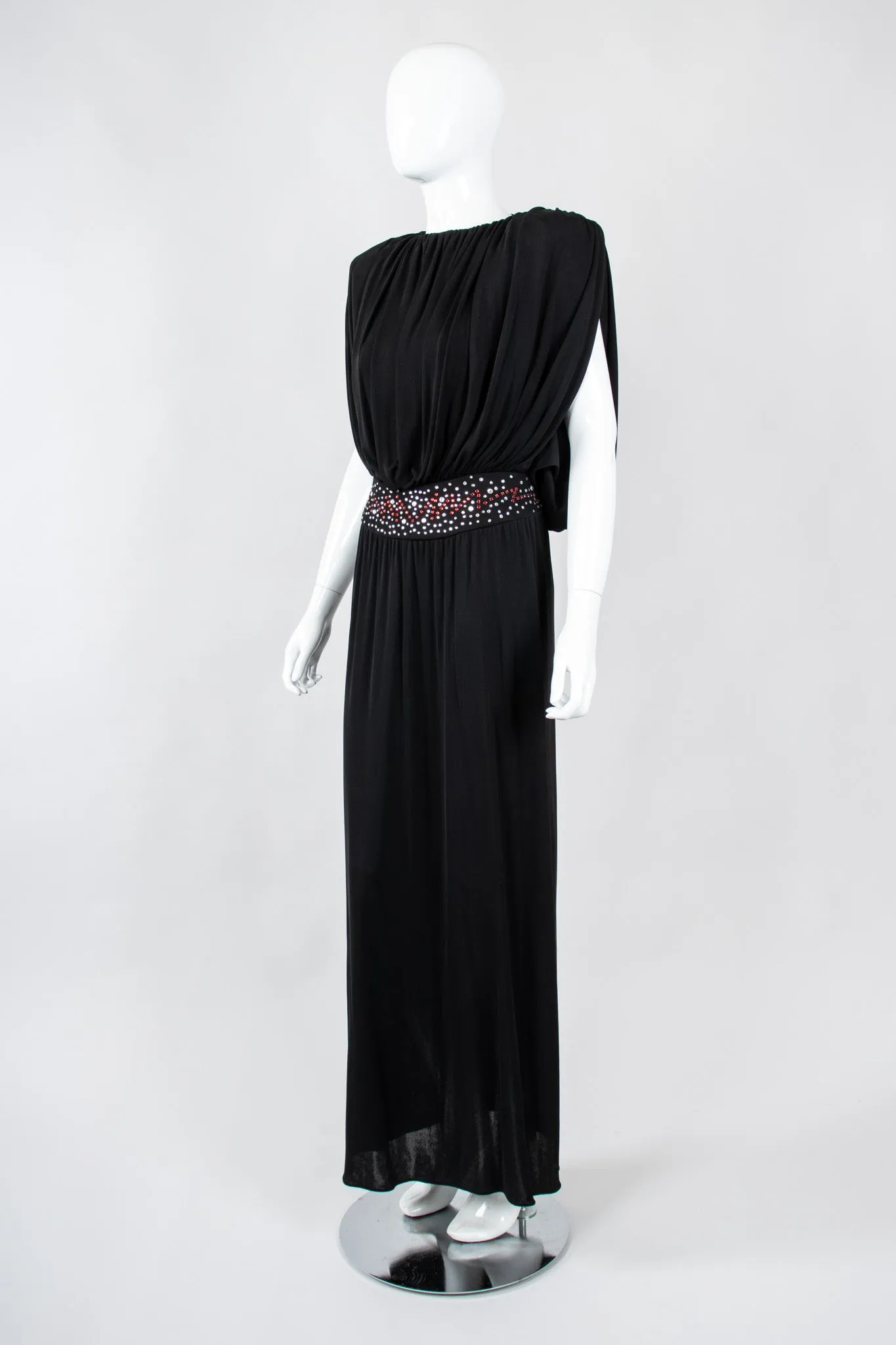 Draped Crepe Column Dress