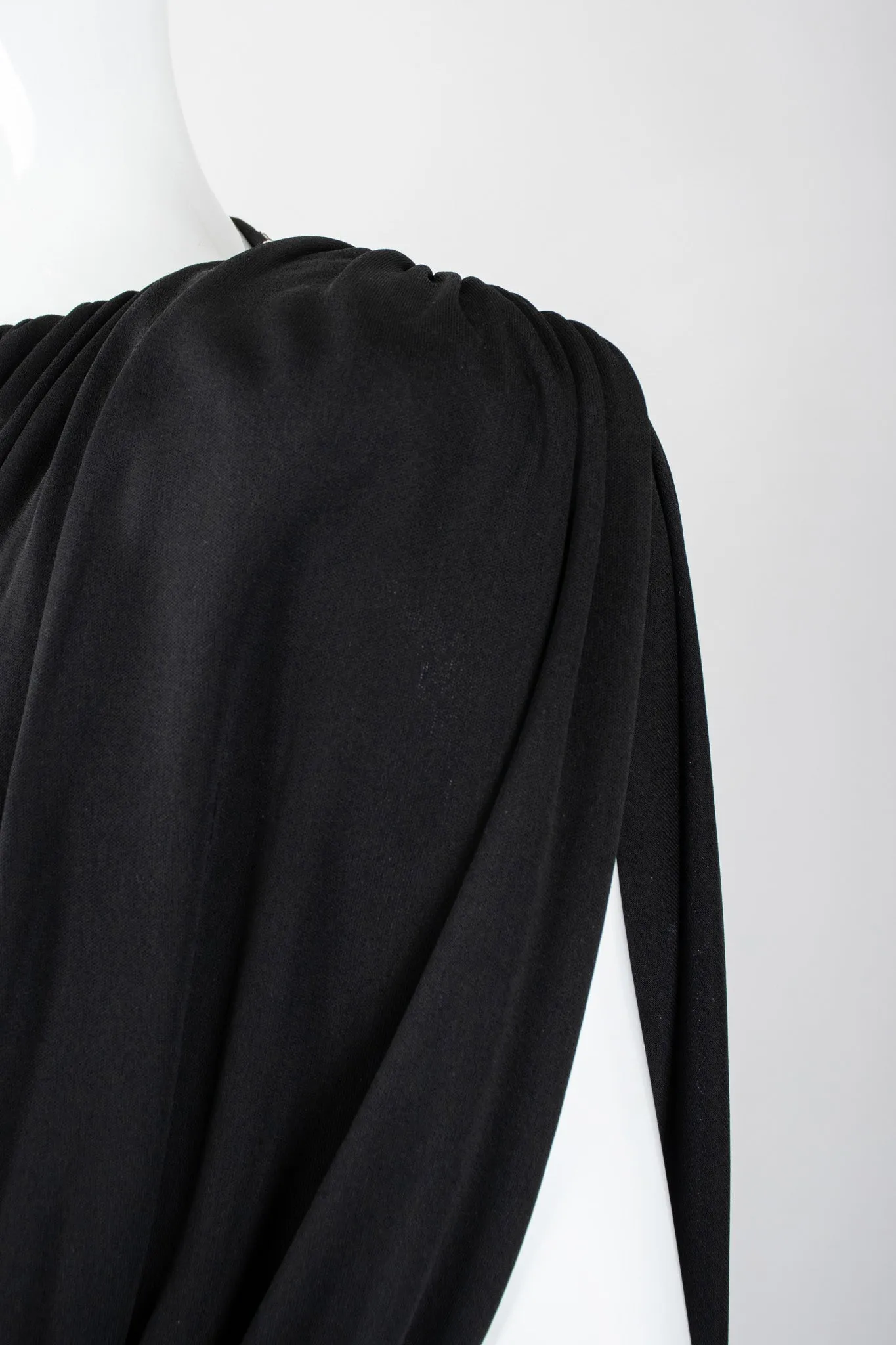 Draped Crepe Column Dress