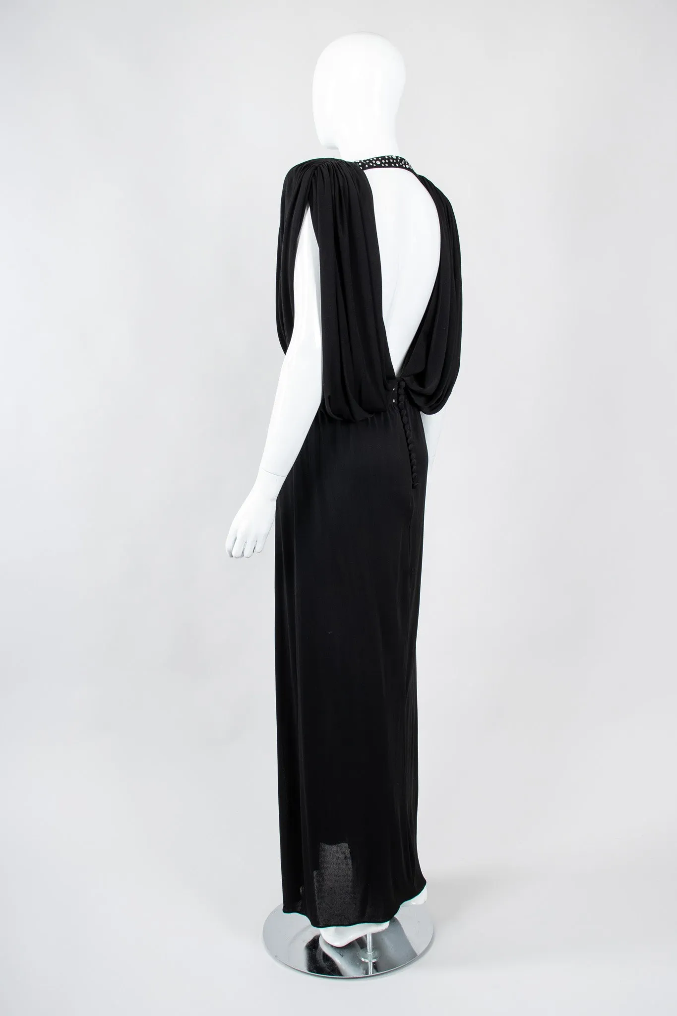 Draped Crepe Column Dress
