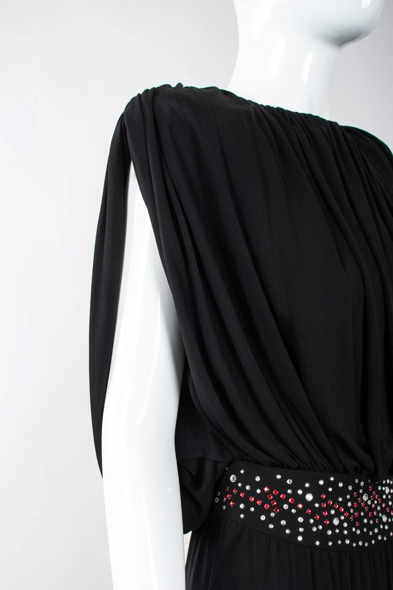 Draped Crepe Column Dress