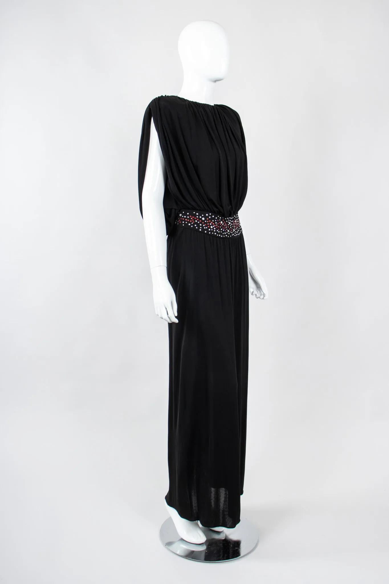 Draped Crepe Column Dress