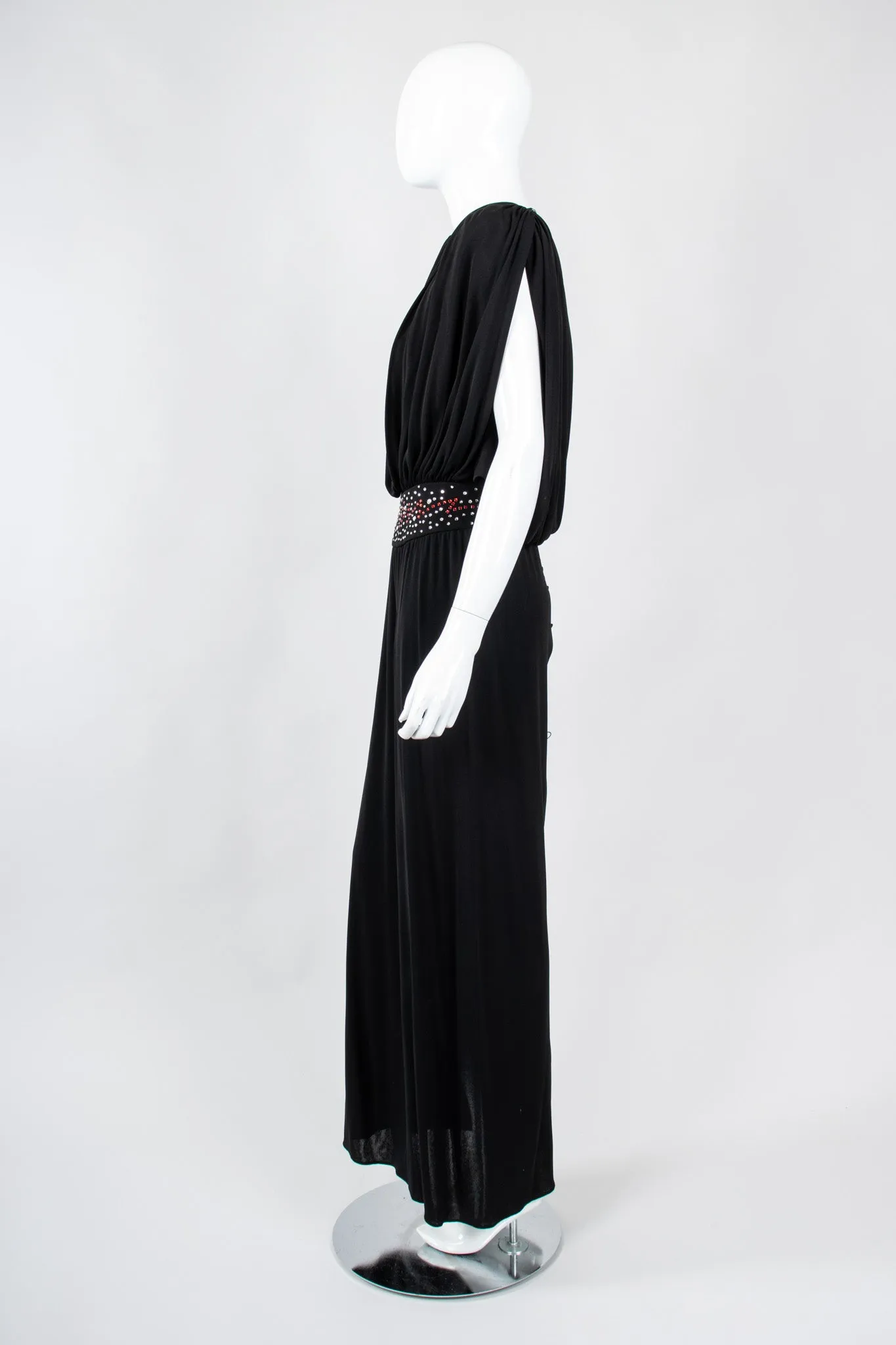 Draped Crepe Column Dress