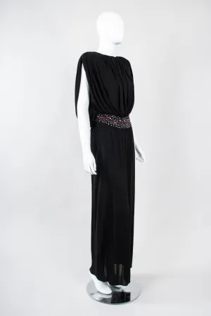 Draped Crepe Column Dress