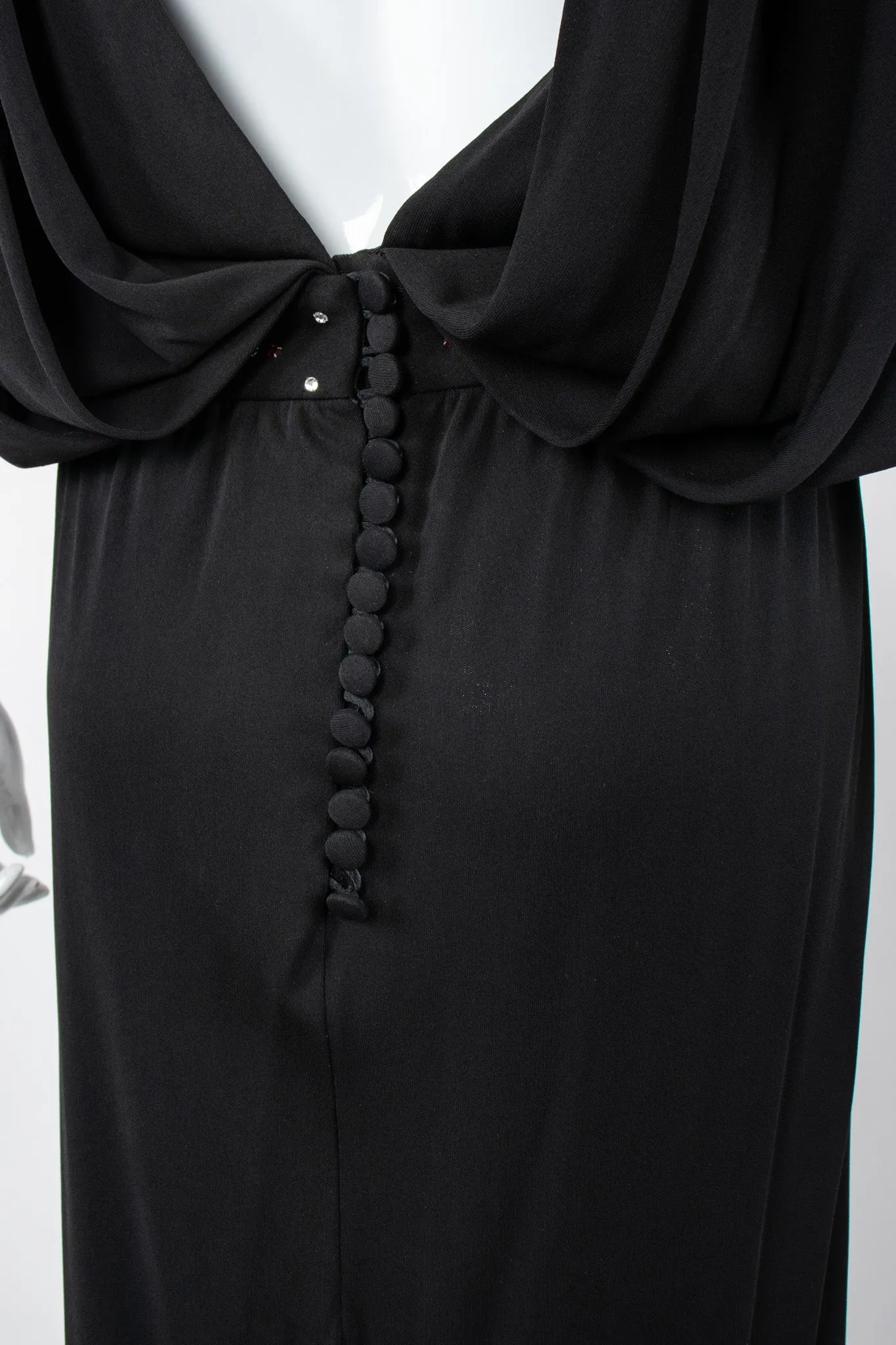 Draped Crepe Column Dress