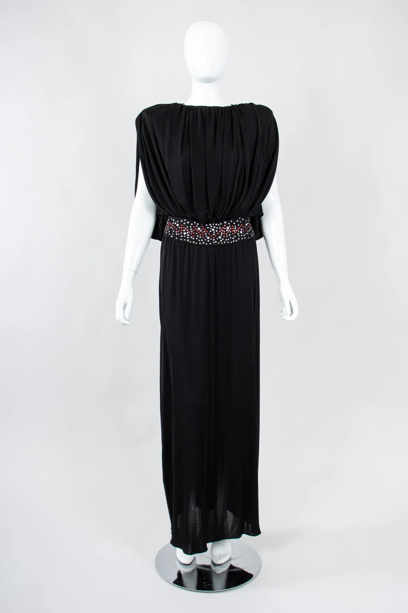 Draped Crepe Column Dress
