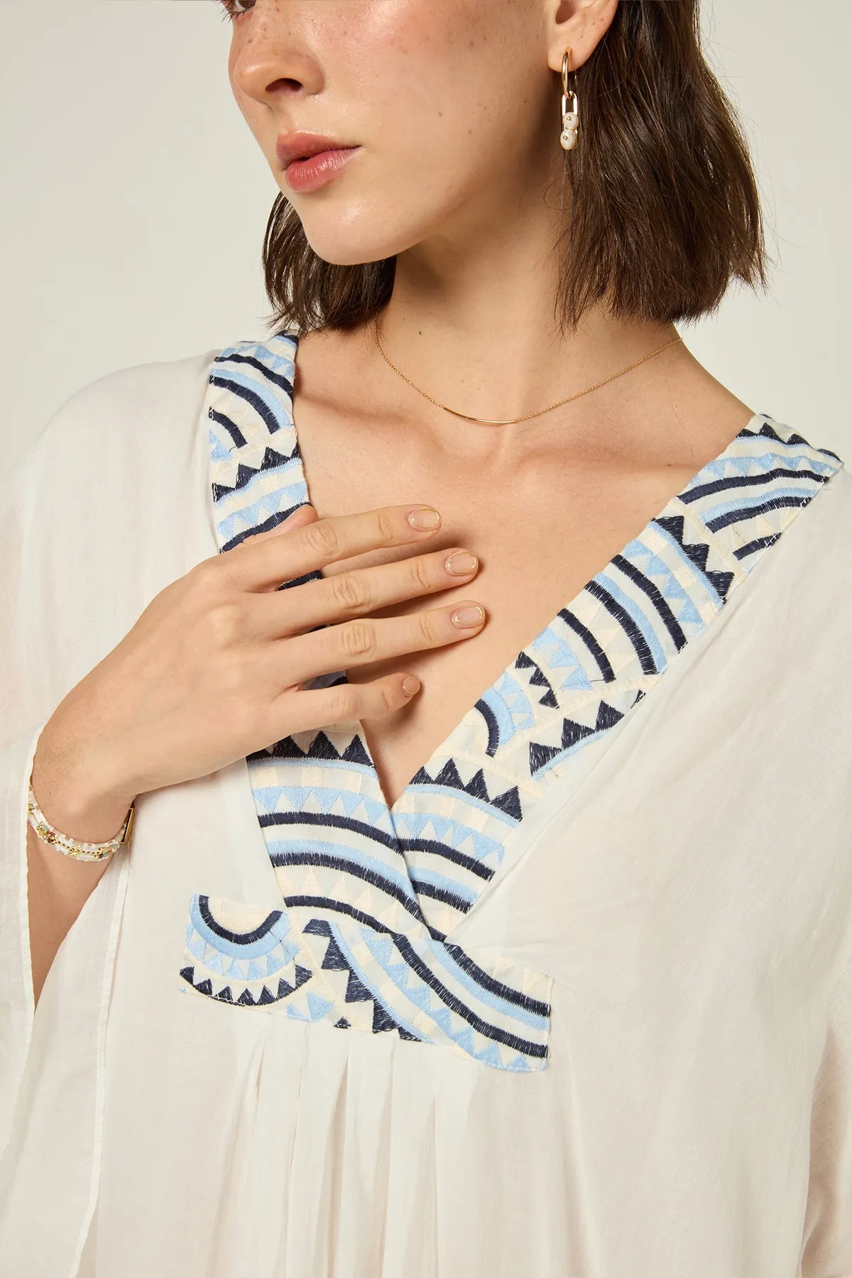 DRESS LONG NEW ALL OVER L/S RUFFLES - WHITE CIEL