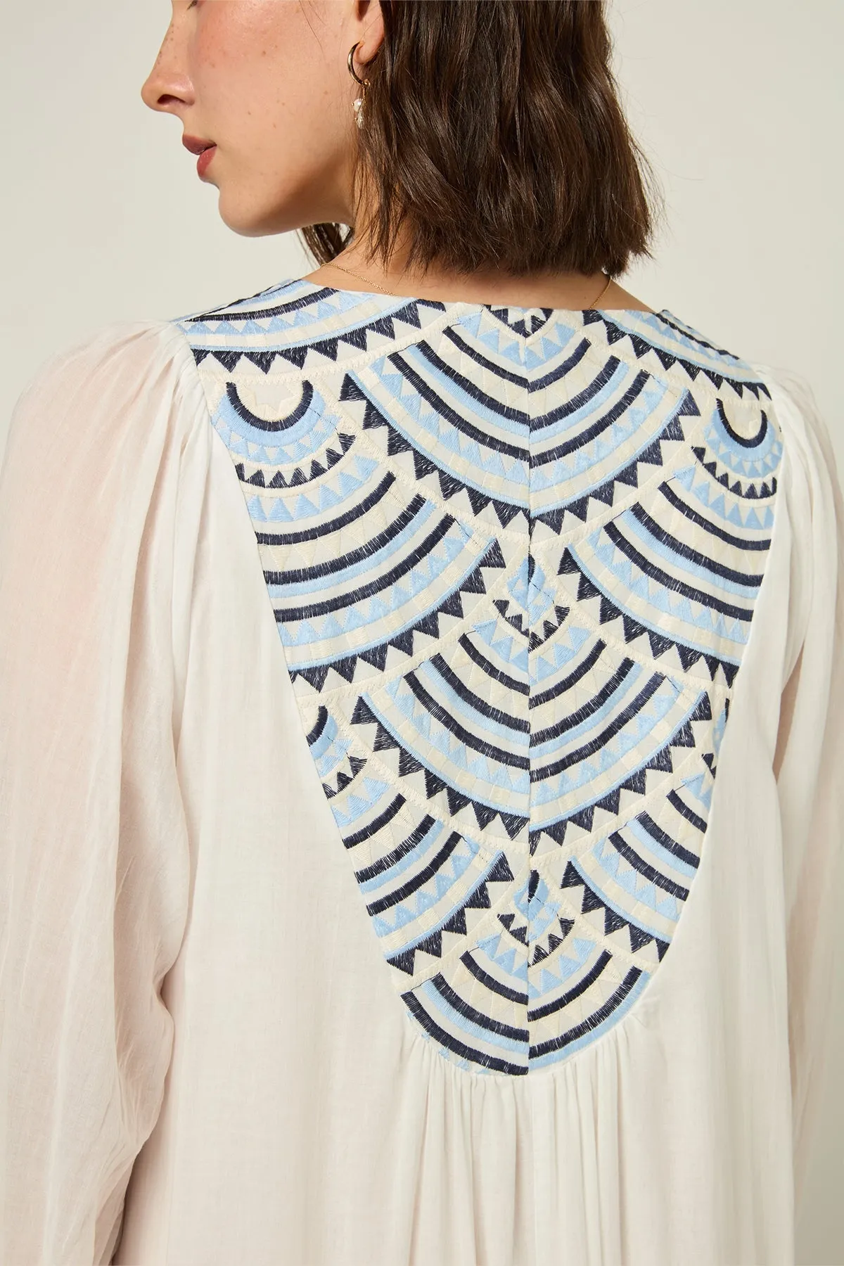 DRESS LONG NEW ALL OVER L/S - WHITE CIEL