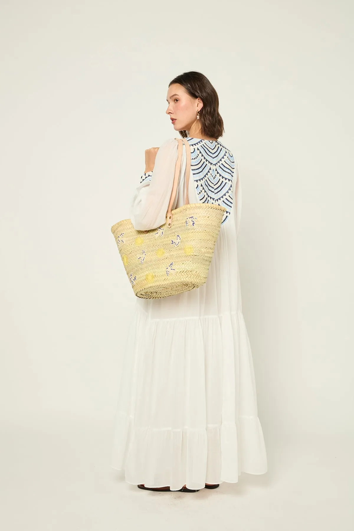 DRESS LONG NEW ALL OVER L/S - WHITE CIEL