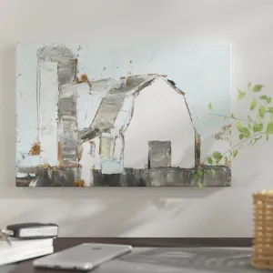 East Urban Home 'Barn & Silo II' Print on Canvas 12"X18" Retails $72  On Sale!