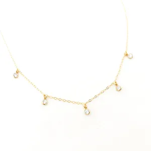 Eliza Five Hanging Rhinestone Necklace