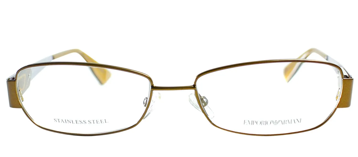 Emporio Armani EA 9669 UTR Rectangle Metal Brown Eyeglasses with Demo Lens