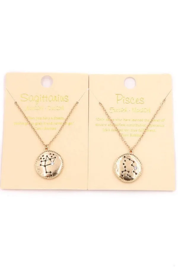 Engraved Star Sign Necklace