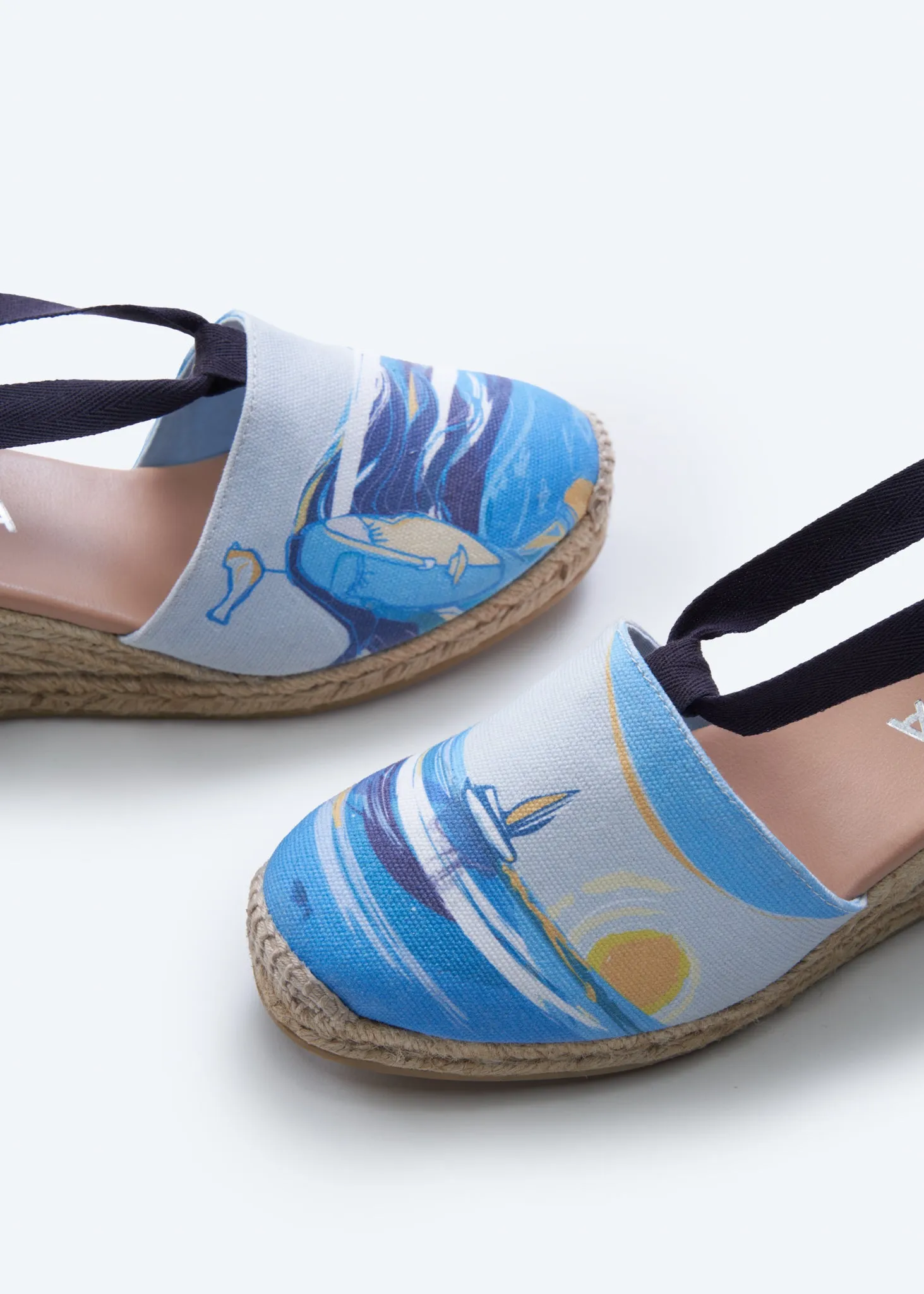Escala Mediterranean Dreams Canvas Espadrilles Wedges