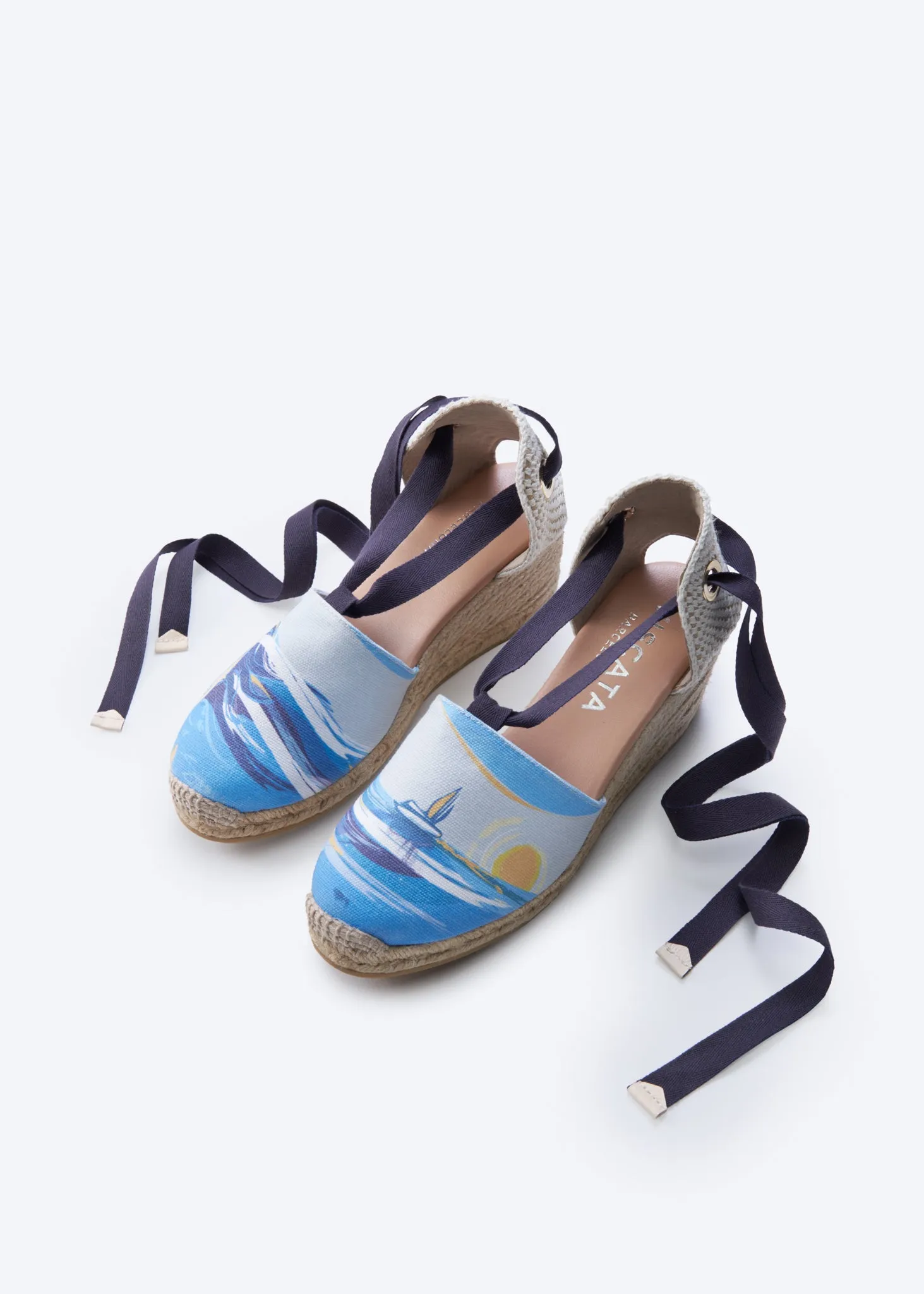 Escala Mediterranean Dreams Canvas Espadrilles Wedges