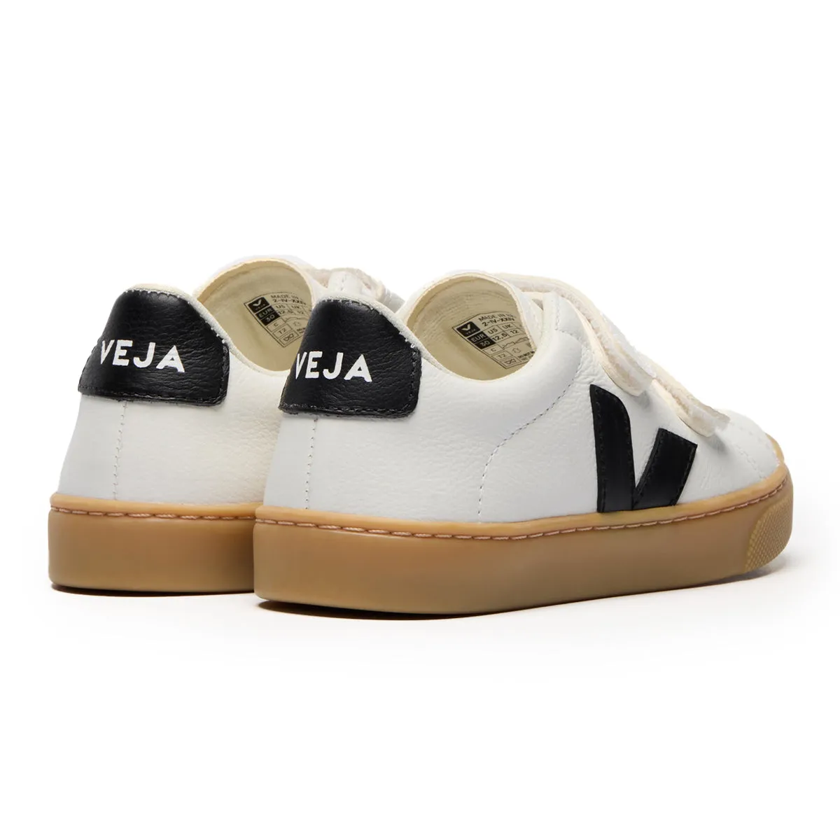 Esplar Extra White Black Natural Velcro Sneaker