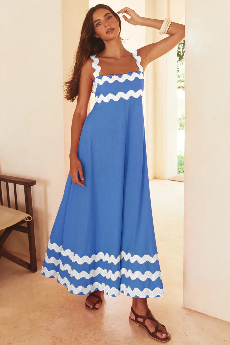 European and American Women's Clothing 2025 Spring/Summer New Suspender Long Dress Fashion Temperament Printed Long Dress