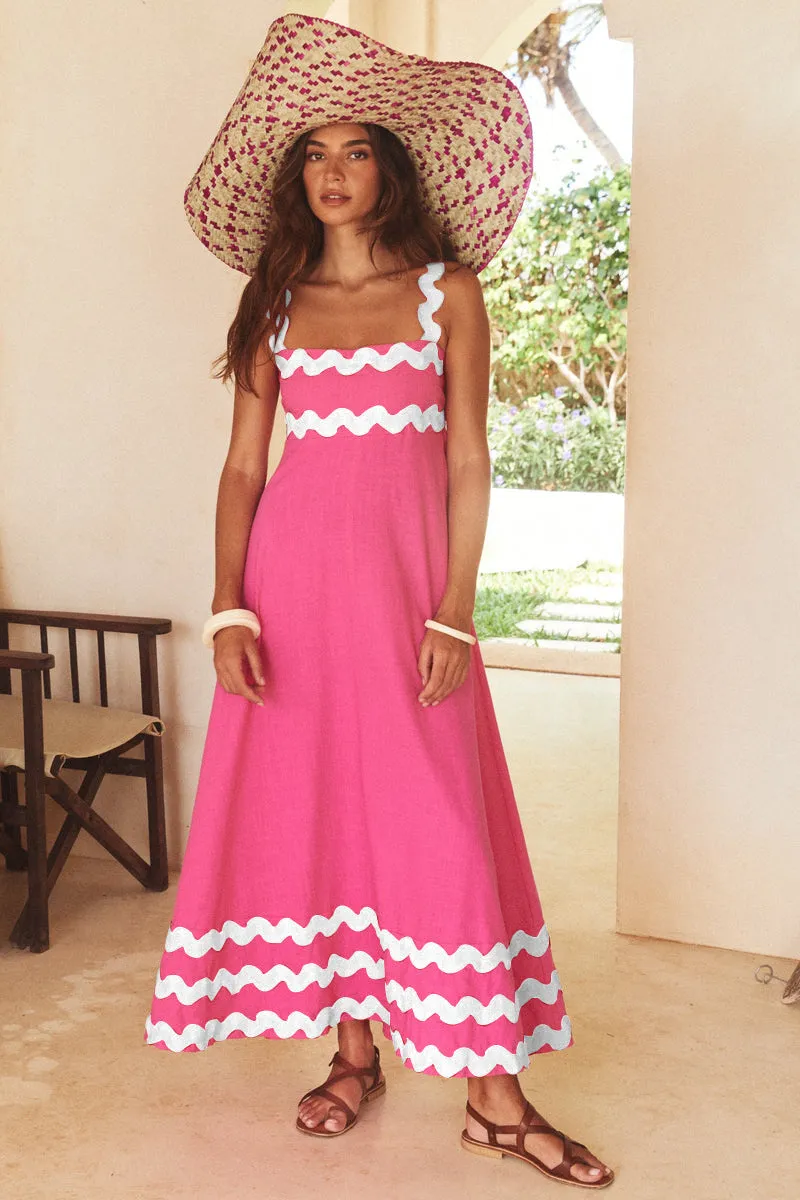 European and American Women's Clothing 2025 Spring/Summer New Suspender Long Dress Fashion Temperament Printed Long Dress