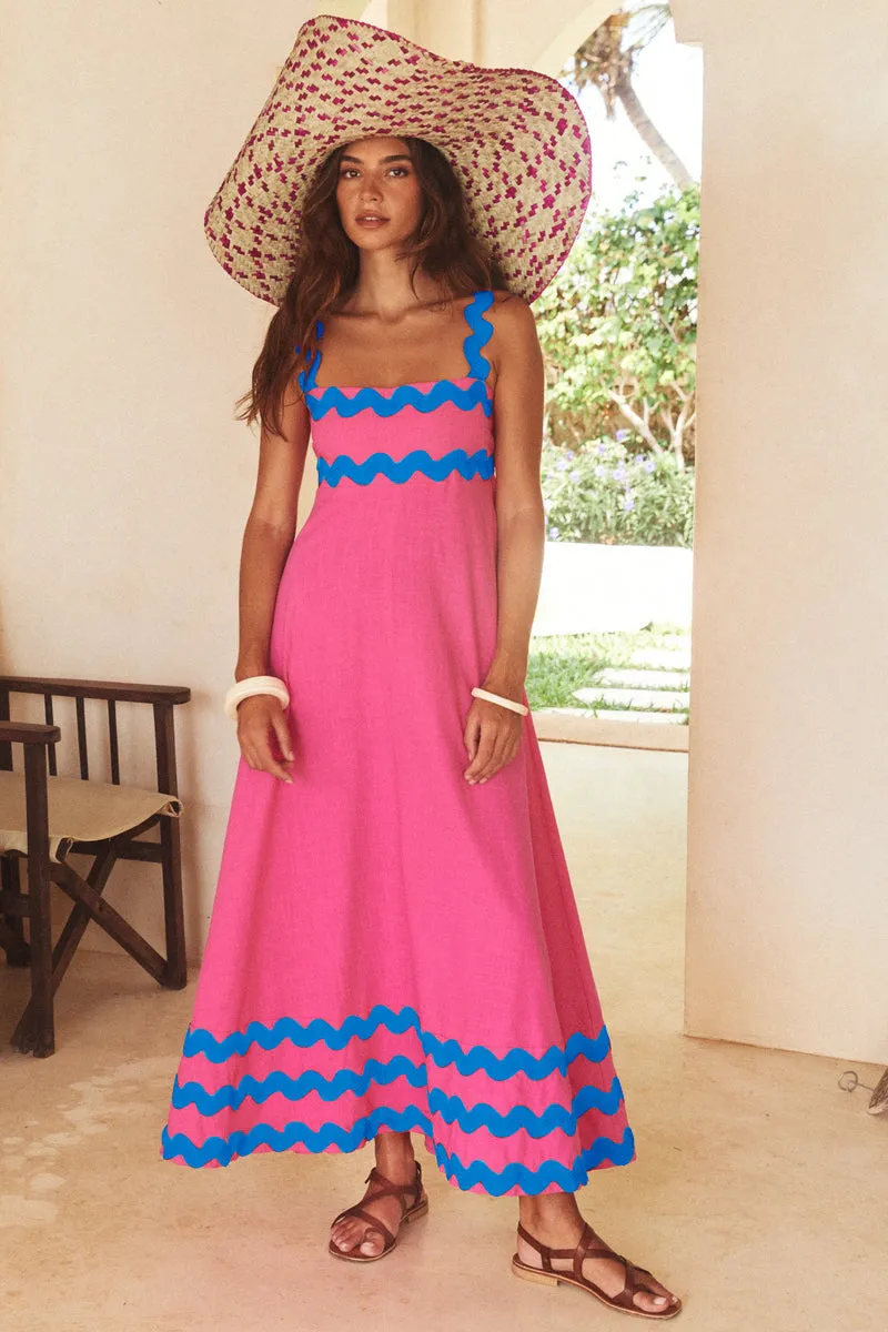 European and American Women's Clothing 2025 Spring/Summer New Suspender Long Dress Fashion Temperament Printed Long Dress
