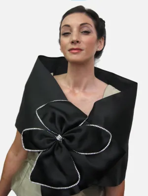 Evening Wrap with Rhinestone Bow
