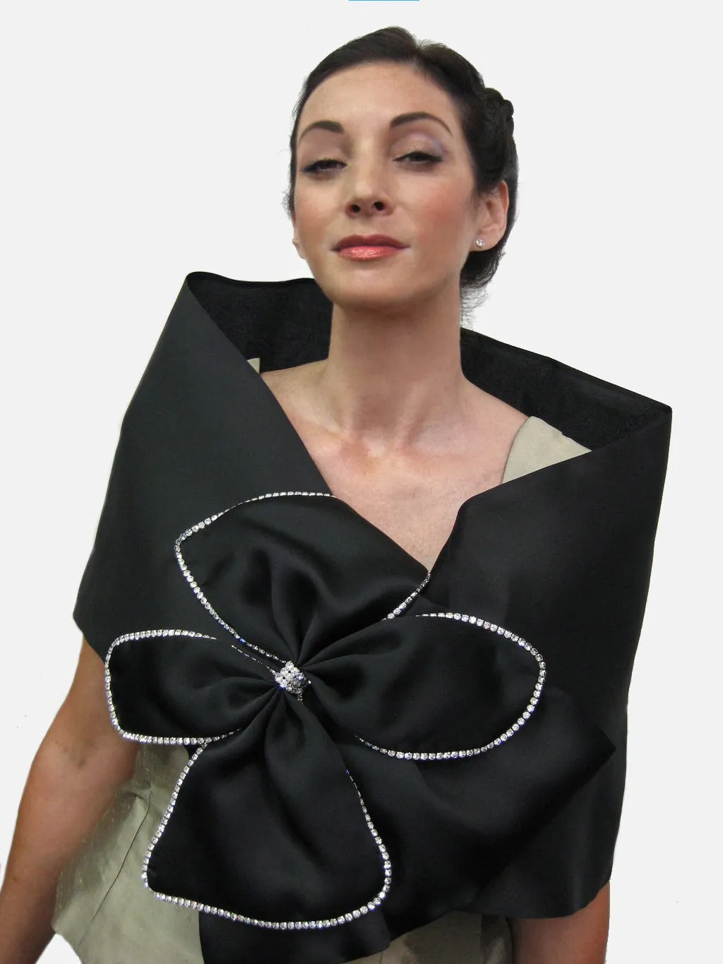 Evening Wrap with Rhinestone Bow