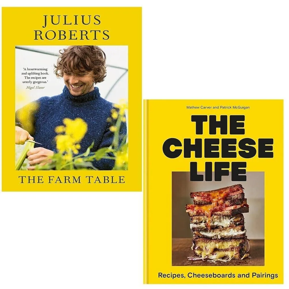 Farm Table Julius Roberts.Cheese Life Mathew Carver,Patrick McGuigan 2 Books Set