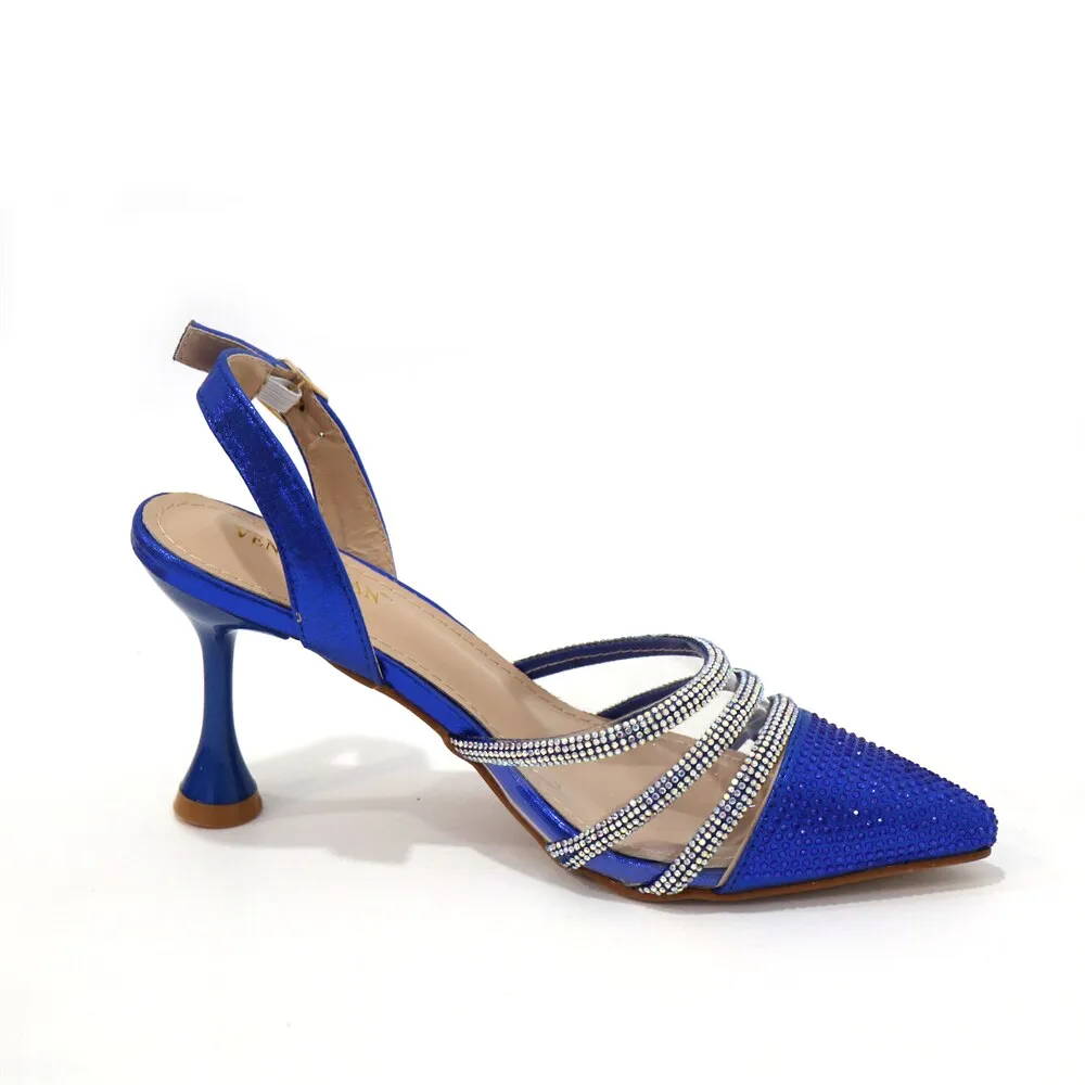 Fashionable New Design CR381 Italian Ladies Shoes and Bag to Match Classics Style Decorate with Rhinestone for Wedding Party