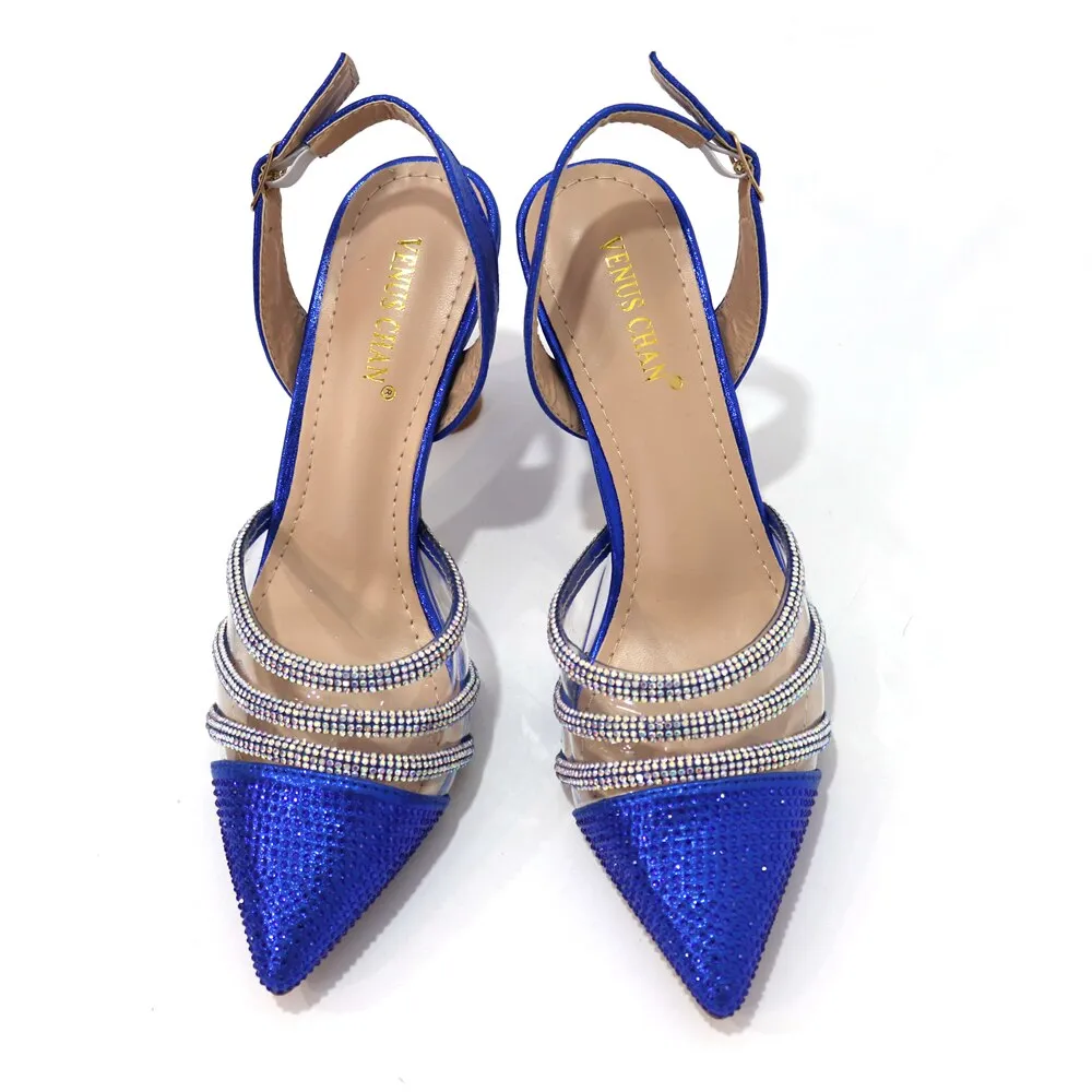 Fashionable New Design CR381 Italian Ladies Shoes and Bag to Match Classics Style Decorate with Rhinestone for Wedding Party