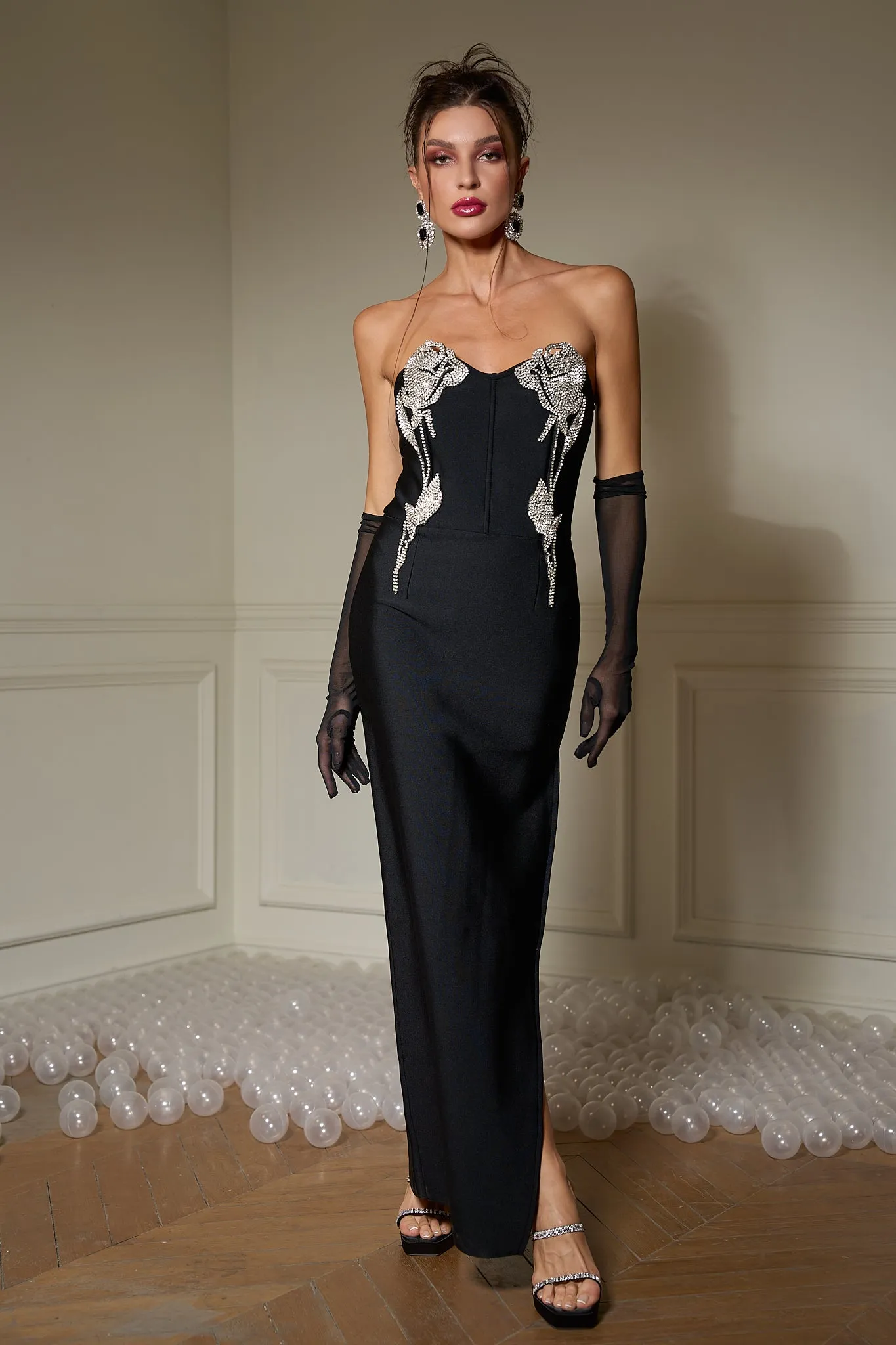 Faustina Black Charm Evening Dress