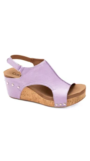 FINAL SALE: Canvas Carley Wedges by Corky's - Lavender