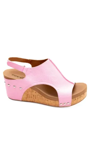 FINAL SALE: Canvas Carley Wedges by Corky's - Light Pink