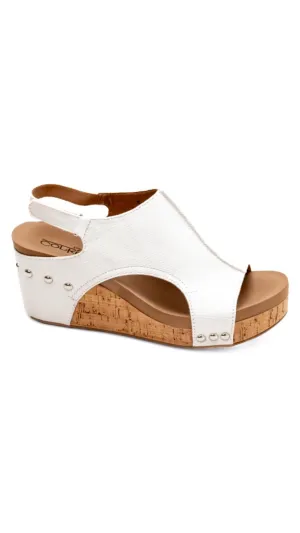 FINAL SALE: Canvas Carley Wedges by Corky's - White