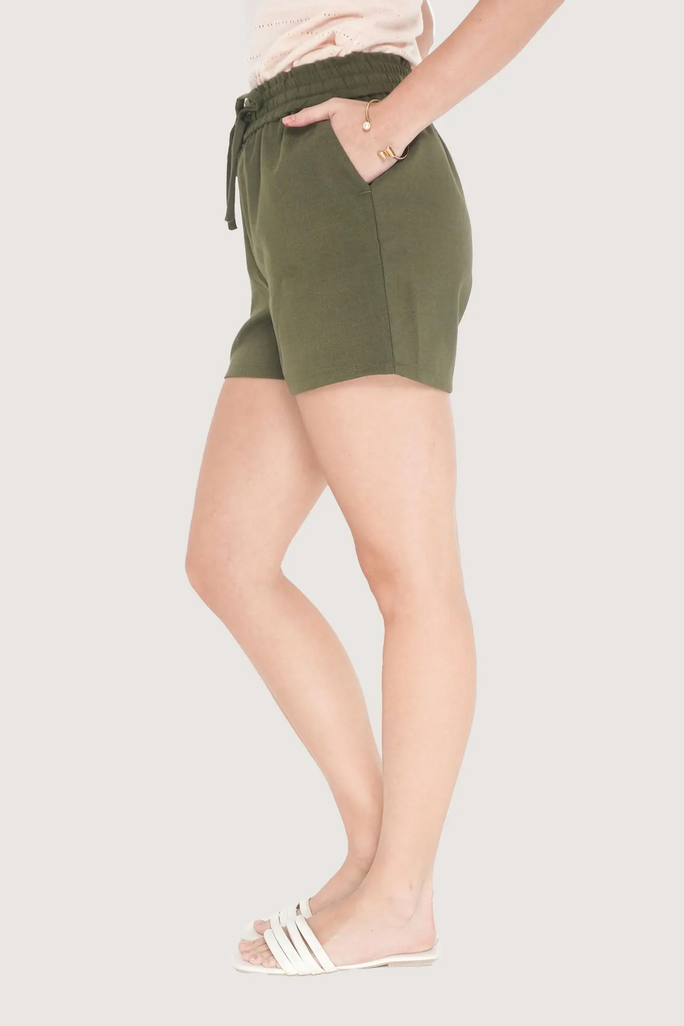 Fine Line Drawstring Paper Bag Shorts