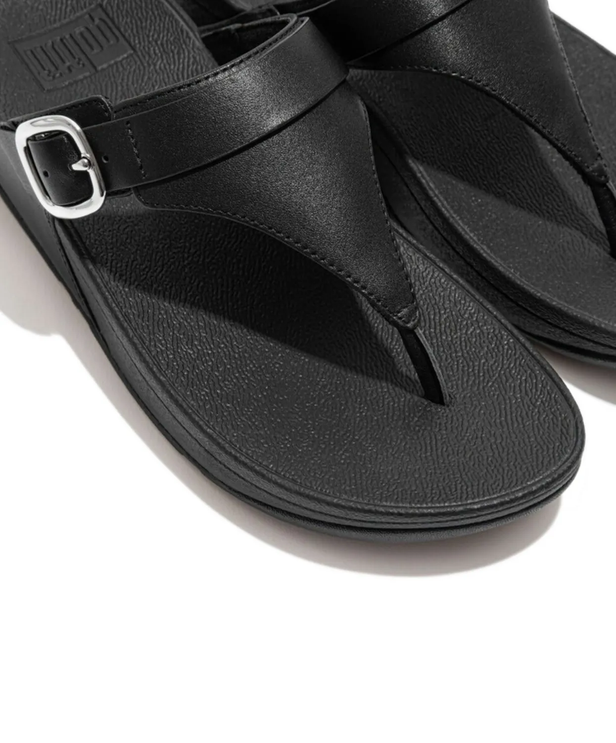 Fitflop Lulu Adjustable Leather Toe Post Sandals Black