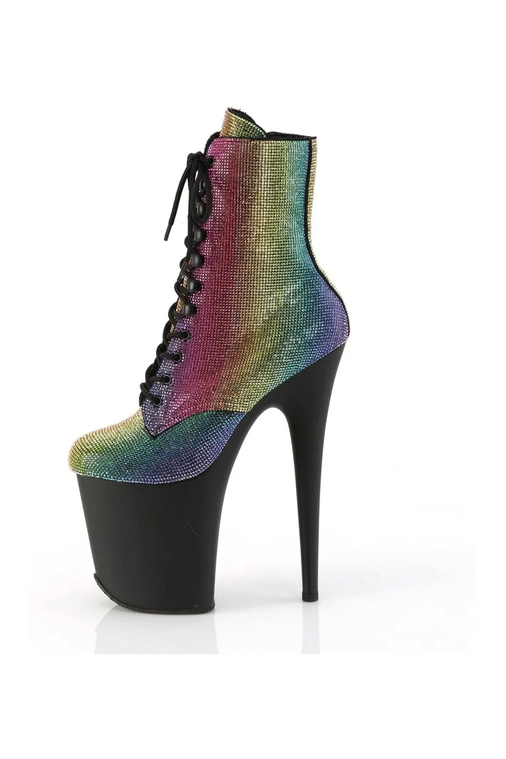 FLAMINGO-1020RS Rainbow Rhinestone Ankle Boot