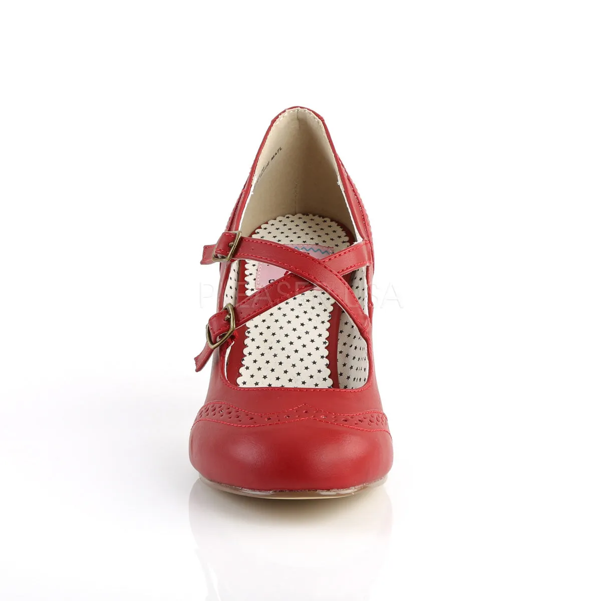 FLAPPER-35  Red Faux Leather