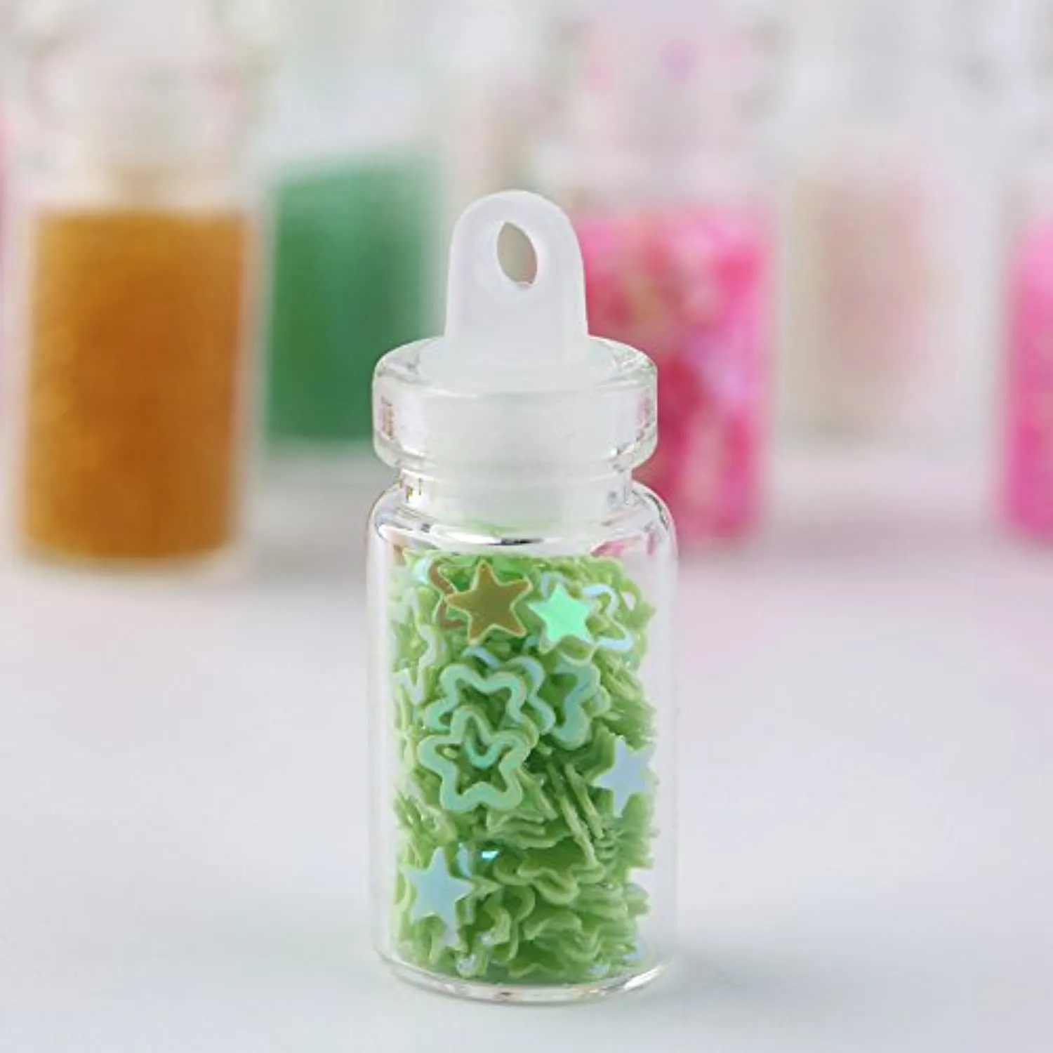 FlyItem 48 Bottles/Set DIY Nail Art Charms Kit Contain Random Nail Art Pearl Sequin Nail Glitter Powder Acrylic Rhinestone Decoration Kit Makeup Cosmetic Tool