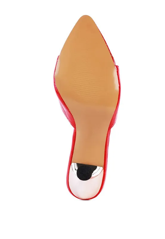 French Cut High Heel Croc Slip-on Sandals