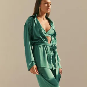 French Fashion Temperament Three-piece Pajamas Silk Jane