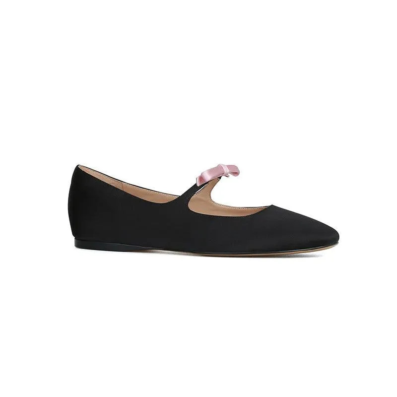 French Style Bow Low-cut Ballet Pumps