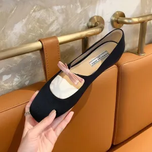 French Style Bow Low-cut Ballet Pumps