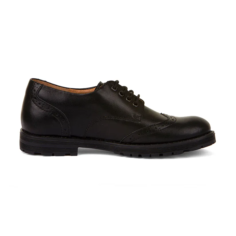 Froddo Black leather Brogue lace up School Shoes