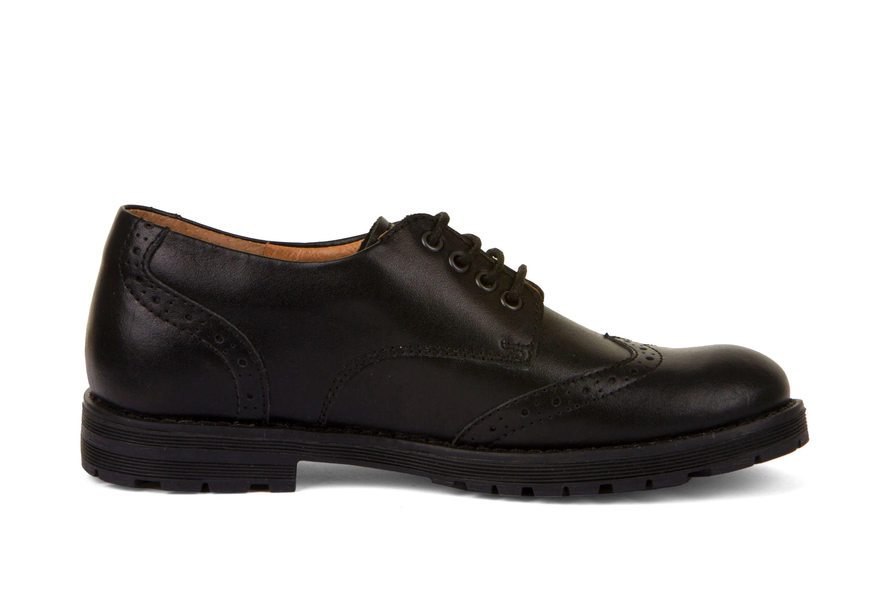 Froddo Black leather Brogue lace up School Shoes