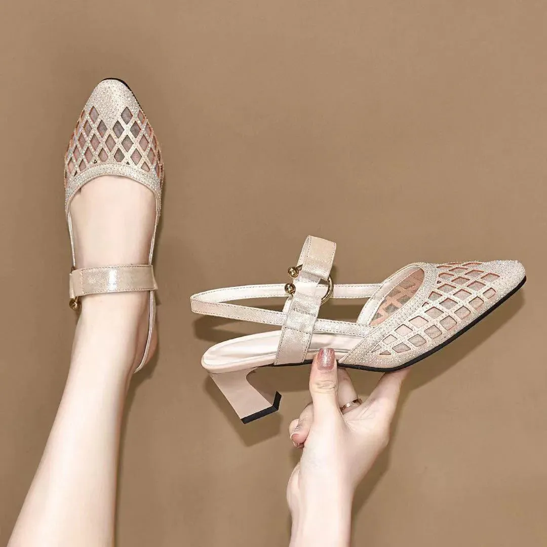 Gabriella – Elegant Pointed Leather Women’s Sandals 