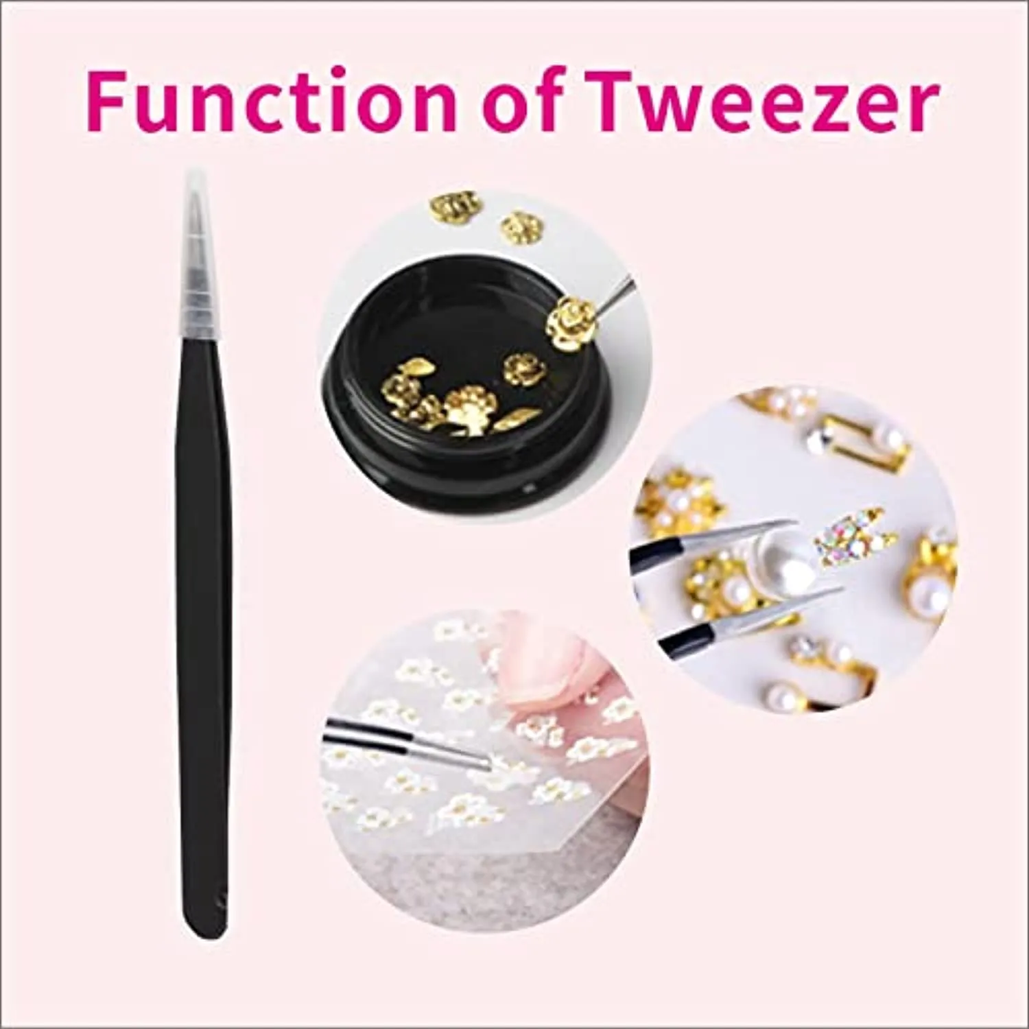GALACALA 2 Pack Rhinestone Picker Dotting Pen, Diamond Painting Pen Dual-end Rhinestones Pickup Tool for Nail Gems Stones Crystals DIY Nail Art Tools With with 2 Replaceable Wax Heads and 1X Tweezer